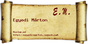 Egyedi Márton névjegykártya